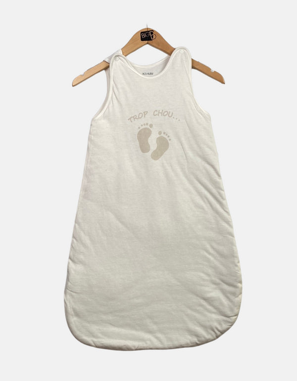 Baby White Sleep Sack with "Trop Chou" Design